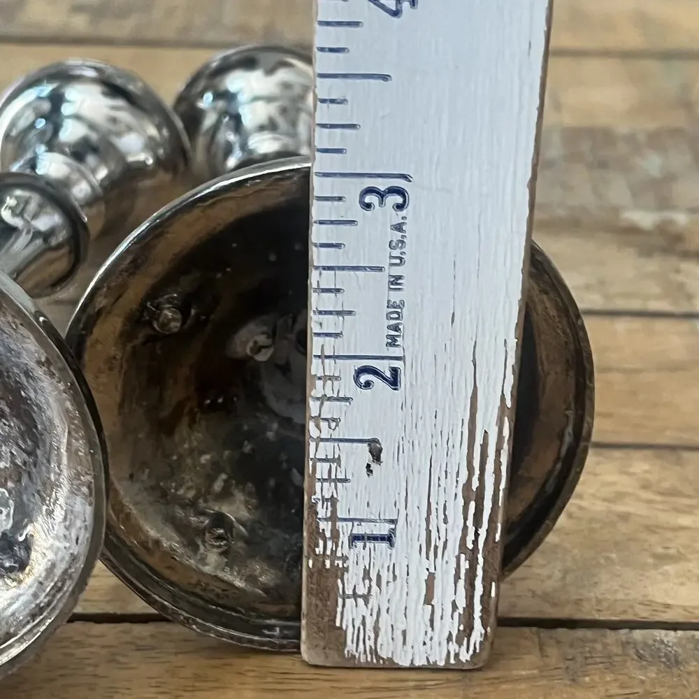 Silver Metal Candlestick Holder Set of 2 5.5